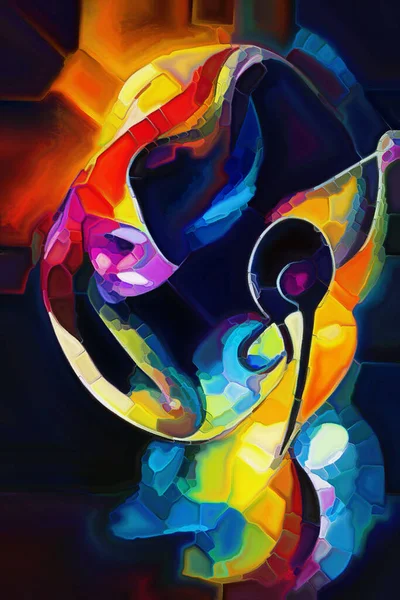 Culoarea Seriei Muzică Compoziția Formelor Loviturilor Duburilor Vopsea Color Tema — Fotografie, imagine de stoc