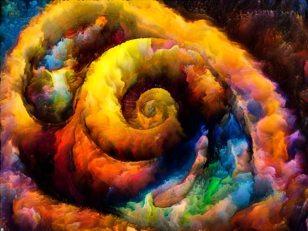 螺旋梦系列 关于艺术 想象和梦想的超现实自然形式 结构和色彩的艺术抽象 — 图库照片