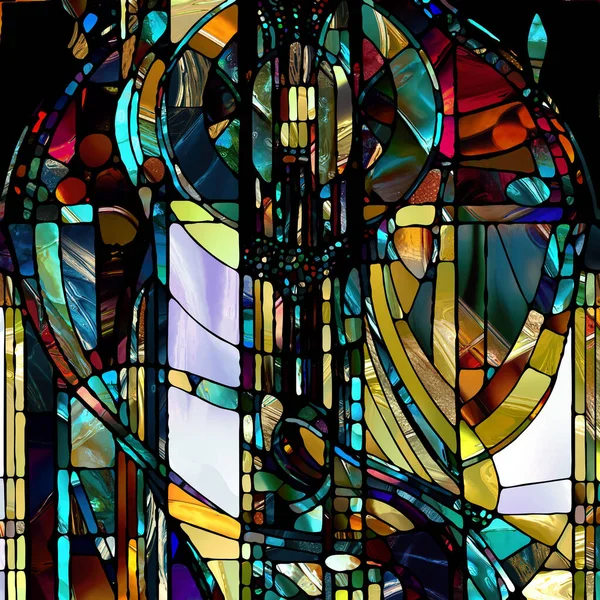 Sharp Stained Glass Series Composition Abstract Color Glass Patterns Subject — Stock fotografie