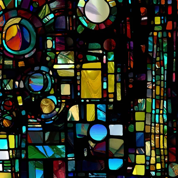 Sharp Stained Glass Series Composition Abstract Color Glass Patterns Subject — Foto de Stock