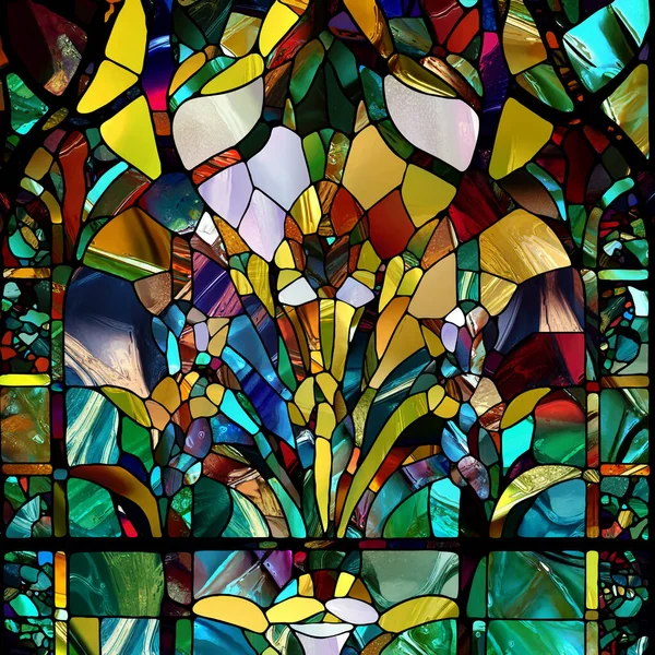Sharp Stained Glass Series Composition Abstract Color Glass Patterns Subject — Stok Foto