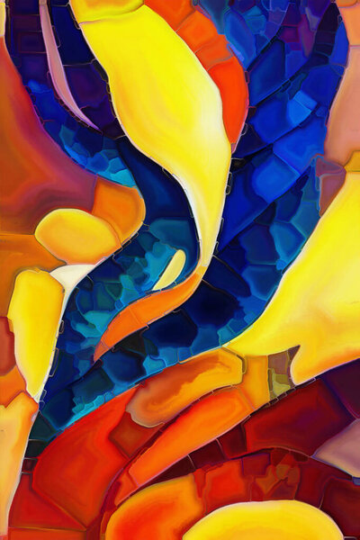 Colorful Abstract series. Artistic abstraction of strokes and dubs of color paint on the subject of art, creativity and design.