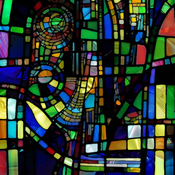 Wiedergeburt Der Glasmalerei Design Aus Verschiedensten Glasstrukturen Farben Und Formen — Stockfoto