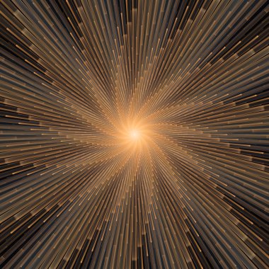 Fraktal Patlama Şablonu serisi. Çizim ve tasarım için kullanılan ince çizgi radyal deseninin oluşturulması.