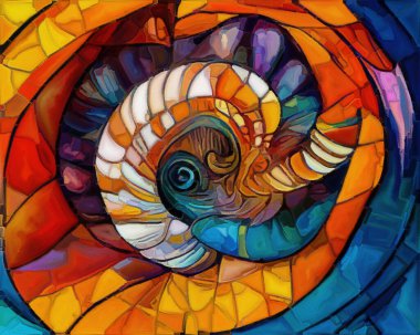 Colors of Nautilus Dream series. Abstract watercolor of organic design forms on the subject of poetry, imagination and art.