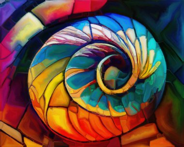 Colors of Nautilus Dream series. Abstract watercolor of organic design forms on the subject of poetry, imagination and art.