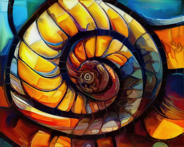 Dream Nautilus Series Arrangement Spiral Structures Shell Patterns Colors Abstract —  Fotos de Stock