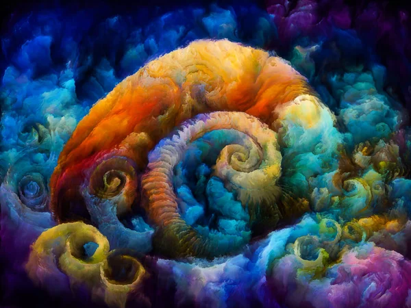 Спиральные Мечты Организация Сюрреалистических Природных Форм Текстур Цветов Тему Искусства — стоковое фото