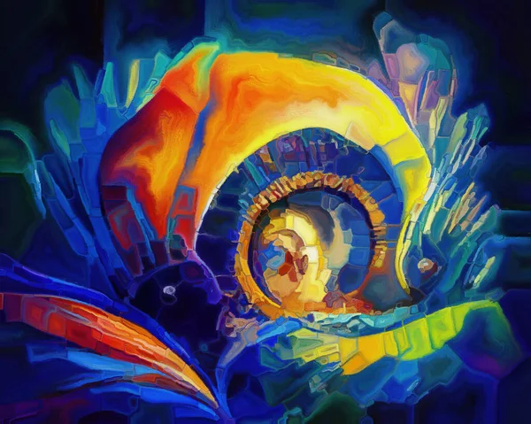 Spiraal Dromen Serie Achtergrond Van Surrealistische Natuurlijke Vormen Texturen Kleuren Rechtenvrije Stockafbeeldingen