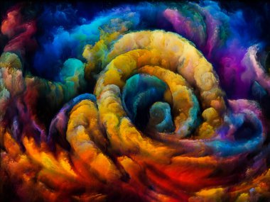 Spiral Dreams serisi. Sanat, hayal gücü ve rüya konularında gerçeküstü şekiller, dokular ve renkler..