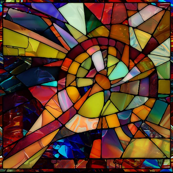 ステンドグラスシリーズの復活 光の知覚 創造性 デザインをテーマにした多様なガラスの質感 形の背景デザイン — ストック写真