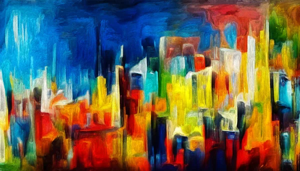 Landscapes Color Series Artistic Abstraction Vibrant Shapes Strokes Subject Art Stockbild