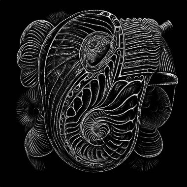 Point Symbology series. Composition of dotted lines and patterns on the subject of poetry, light perception, reserved art and austere design.