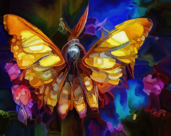 蝴蝶梦系列 以艺术 想象和梦想为主题的由超现实的自然形式 结构和色彩组成的背景 — 图库照片