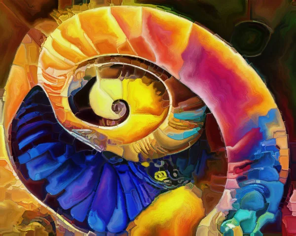 Serie Sueños Espiral Composición Formas Naturales Surrealistas Texturas Colores Sobre — Foto de Stock