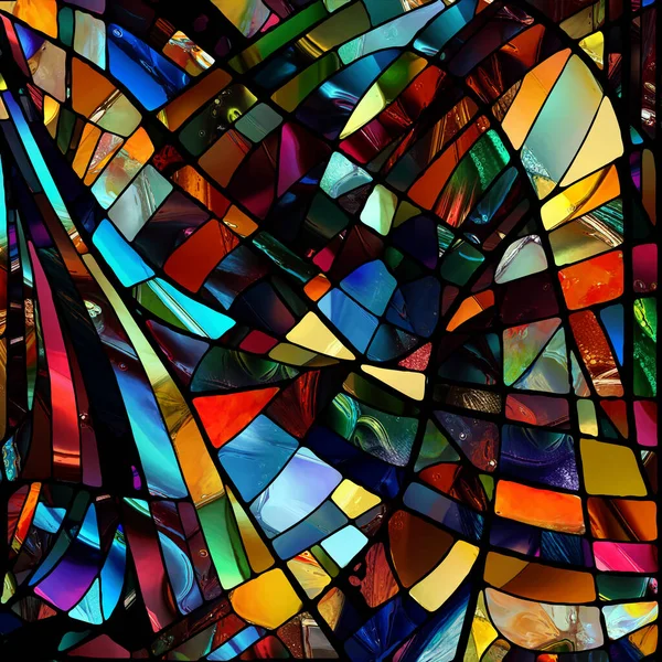 Sharp Glasmalerei Serie Hintergrundgestaltung Abstrakter Farbglasmuster Zum Thema Chroma Licht — Stockfoto