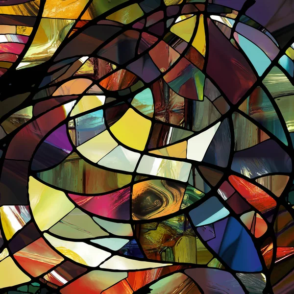 Série Sharp Stained Glass Složení Abstraktních Vzorů Barevného Skla Téma — Stock fotografie