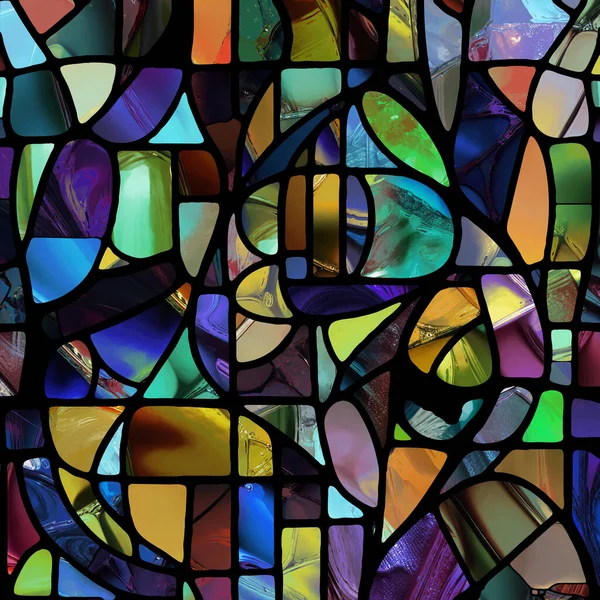 Sharp Stained Glass Serie Achtergrondontwerp Van Abstracte Kleurenglaspatronen Het Gebied Rechtenvrije Stockafbeeldingen