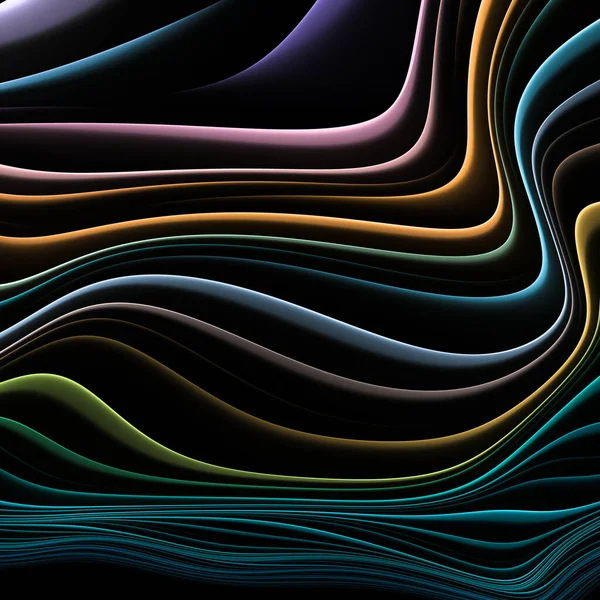 Fractal Waves Rendered High Resolution Use Scientific Illustration Graphic Design — Stock Photo, Image