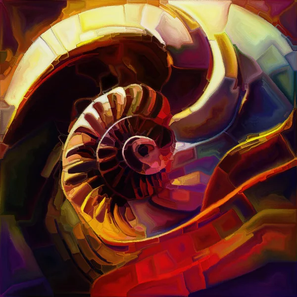 Nautilus Dream Series Composition Spiral Structures Shell Patterns Colors Abstract — Zdjęcie stockowe
