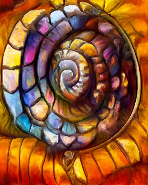 stock image Nautilus Dream series. Composition of spiral structures, shell patterns, colors and abstract elements on the subject of sea life, nature, creativity, art and design.