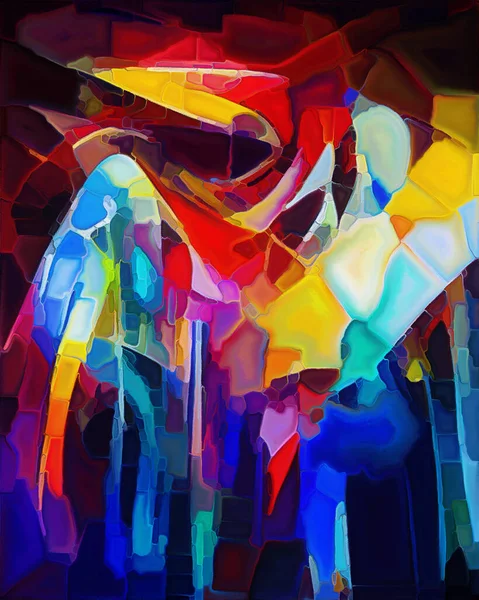 Serie Abstracta Colorida Composición Trazos Doblajes Pintura Color Sobre Tema — Foto de Stock