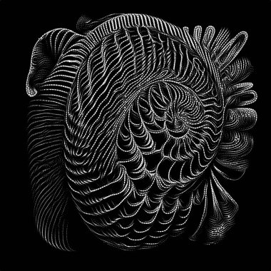 Point Symbology series. Composition of dotted lines and patterns on the subject of poetry, light perception, reserved art and austere design.