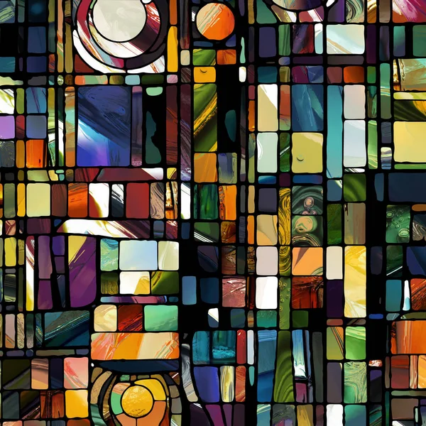 Sharp Stained Glass Series Composition Abstract Color Glass Patterns Subject — Foto Stock