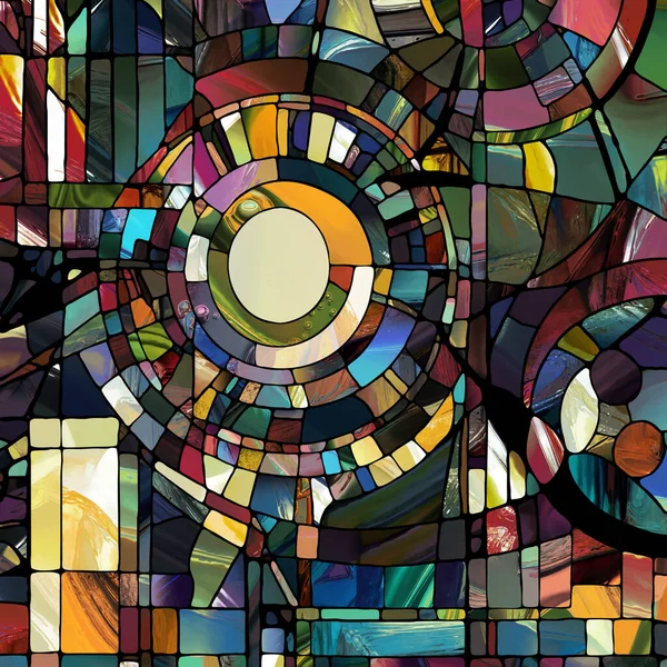 Sharp Stained Glass Series Composition Abstract Color Glass Patterns Subject — ストック写真