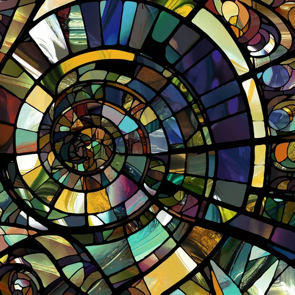 Sharp Stained Glass Series Composition Abstract Color Glass Patterns Subject — 图库照片
