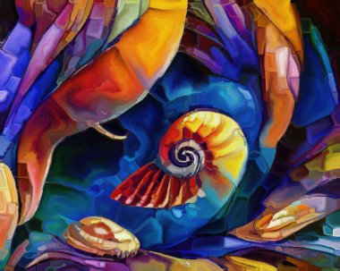 Spiral Dreams serisi. Sanat, hayal gücü ve rüya konularında gerçeküstü doğal formların sanatsal soyutlanması, dokular ve renkler.