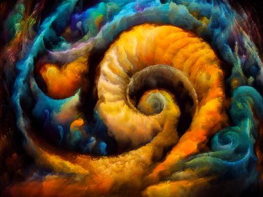 Spiral Dreams serisi. Sanat, hayal gücü ve rüya konularında gerçeküstü şekiller, dokular ve renkler..