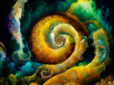 Spiral Dreams serisi. Sanat, hayal gücü ve rüya konularında gerçeküstü şekiller, dokular ve renkler..