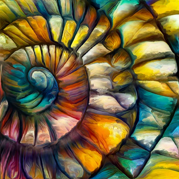 Dream Nautilus Series Interplay Spiral Structures Shell Patterns Colors Abstract —  Fotos de Stock
