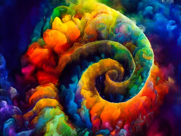 Spiraal Dromen Serie Beeld Van Surrealistische Natuurlijke Vormen Texturen Kleuren — Stockfoto