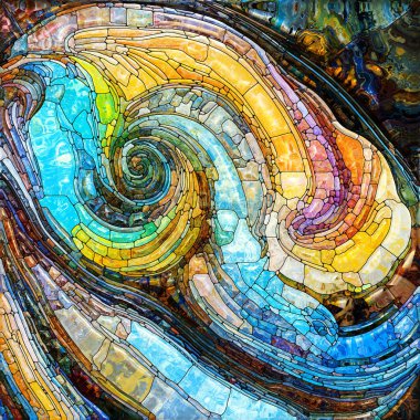 Shimmering Glass series. Interplay of saturated refracted glass patterns on the subject of sensory enchantment, light perception, imagination and creativity.