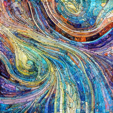 Shimmering Glass series. Interplay of saturated refracted glass patterns on the subject of sensory enchantment, light perception, imagination and creativity.