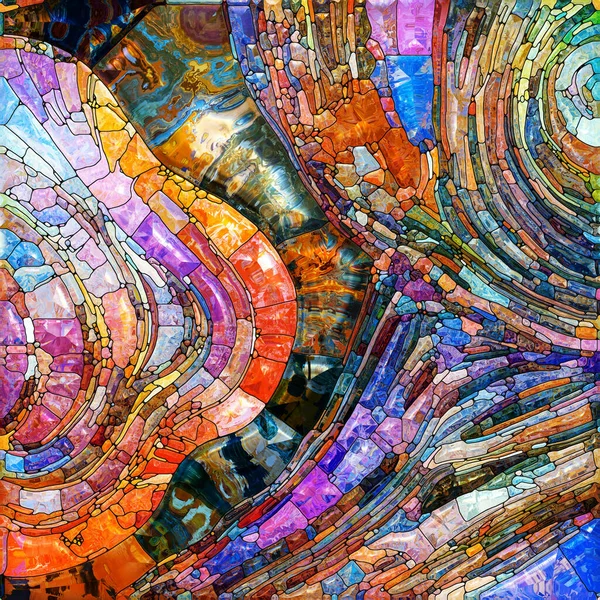 Shimmering Glass Series Interplay Saturated Refracted Glass Patterns Subject Sensory — Stockfoto
