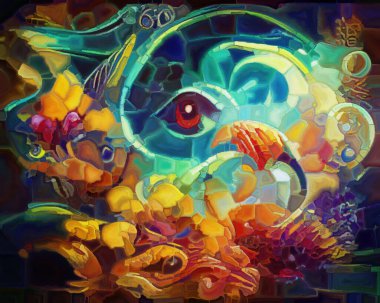 Spiral Dreams serisi. Sanat, hayal gücü ve rüya konularındaki gerçeküstü doğal formların, dokuların ve renklerin arka plan kompozisyonu.
