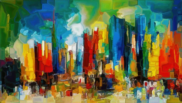 Landscapes Color Series Interplay Vibrant Shapes Strokes Subject Art Creativity Royaltyfria Stockfoton