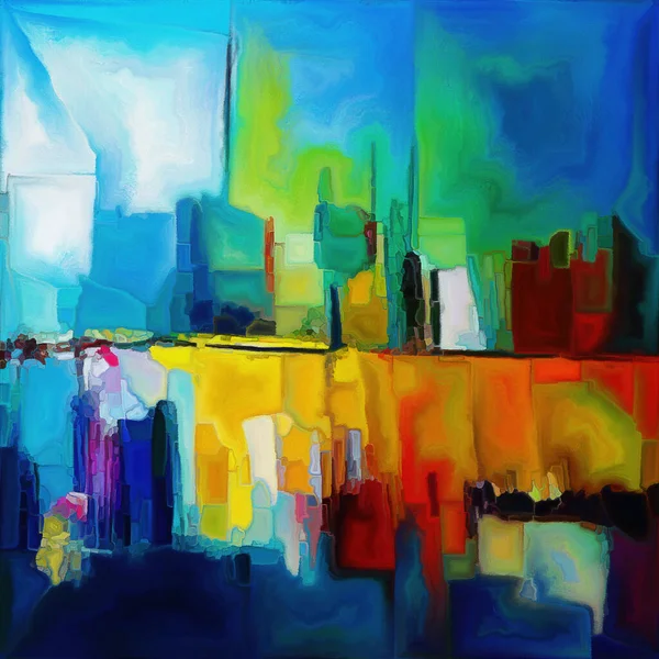 Landscapes Color Series Interplay Vibrant Shapes Strokes Subject Art Creativity Stockafbeelding