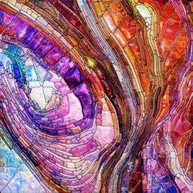 Shimmering Glass series. Composition of saturated refracted glass patterns on the subject of sensory enchantment, light perception, imagination and creativity.