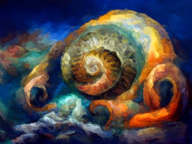 Organik Renkler serisi. Sanat, yaşam ve tasarım konularında organik formları, fırça darbelerini ve renk boyalarını anımsatan şekillerin düzenlenmesi.