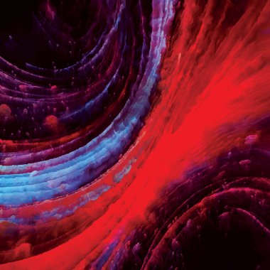 Color In Motion serisi. Renk, ışık ve hareket algısı, kompozisyon ve tasarım geometrisi üzerine tuval üzerinde hareket eden, dönen ve akan boyadan oluşan tasarım.