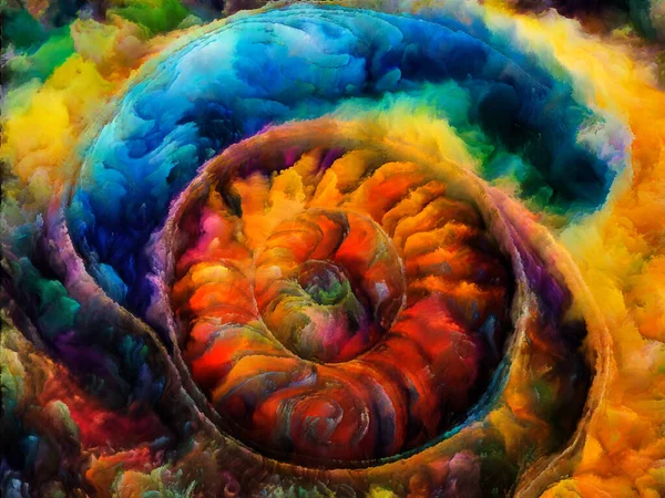 Spiral Dreams Serien Billede Surrealistiske Naturlige Former Teksturer Farver Emnet - Stock-foto