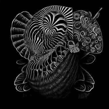 Point Symbology series. Composition of dotted lines and patterns on the subject of poetry, light perception, reserved art and austere design.