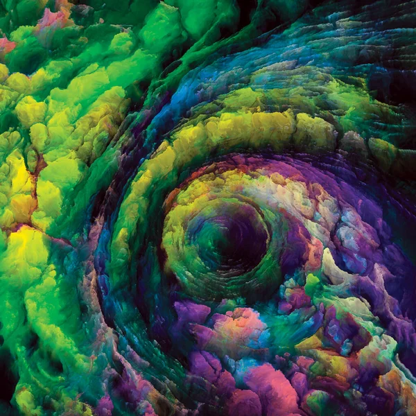 stock image Color In Motion series. Backdrop of moving, swirling and flowing paint on canvas on the subject of chroma, light and motion perception, geometry of composition and design.