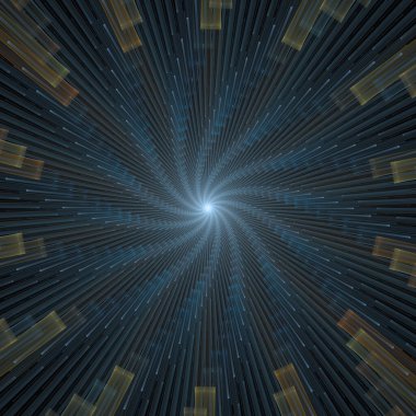 Fraktal Patlama Şablonu serisi. Çizim ve tasarım için kullanılan ince çizgi radyal deseninin oluşturulması.