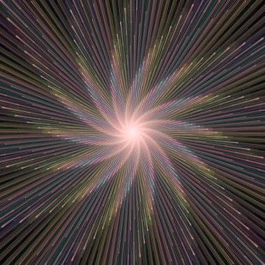 Fraktal Patlama Şablonu serisi. Çizim ve tasarım için kullanılan ince çizgi radyal deseninin oluşturulması.