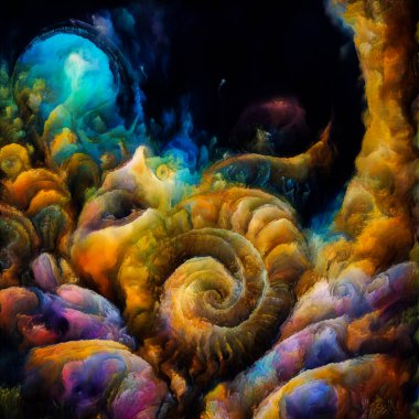 Spiral Dreams serisi. Sanat, hayal gücü ve rüya konularında gerçeküstü doğal formların, dokuların ve renklerin yaratıcı düzenlenmesi.